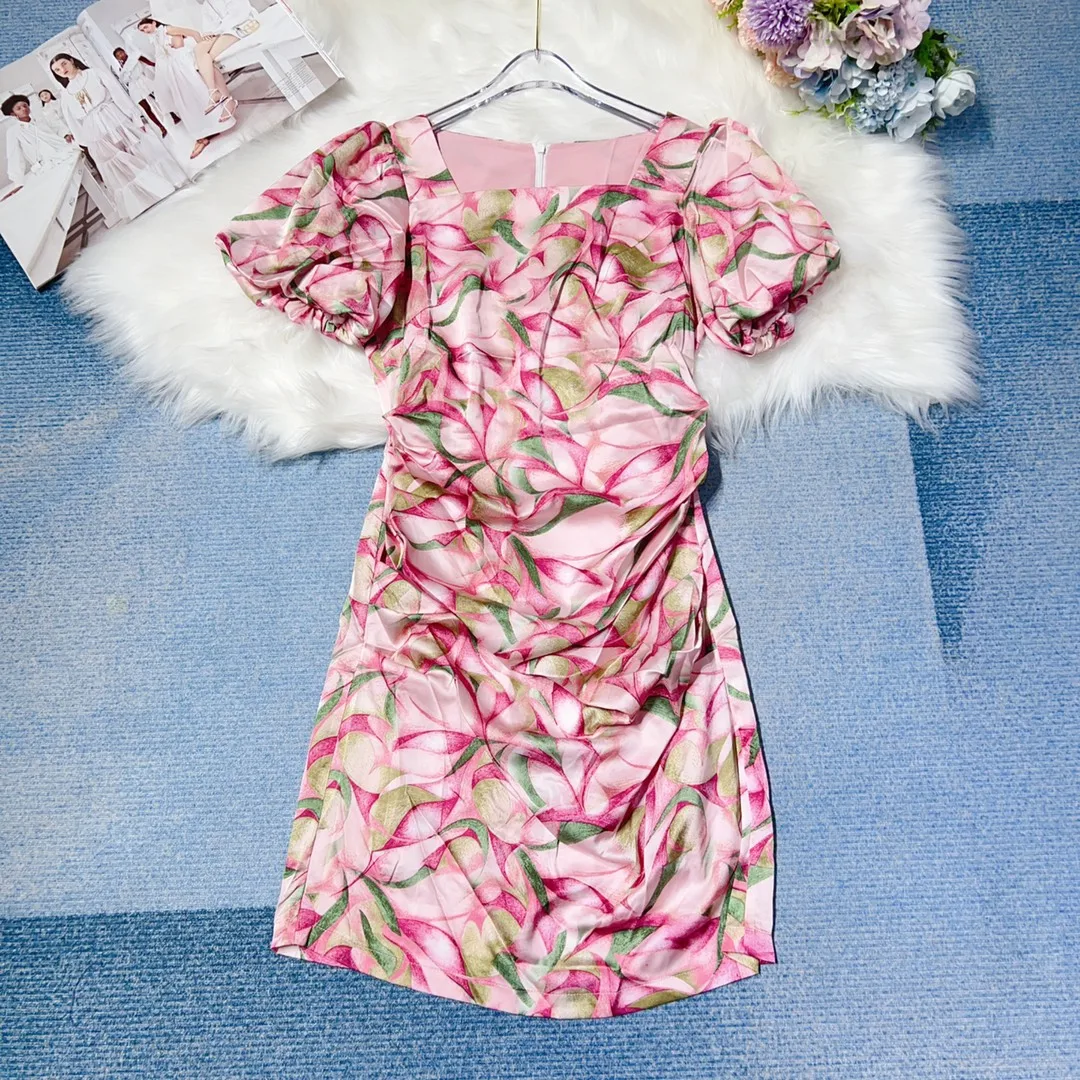 

2023 spring and summer women's clothing fashion new Puff sleeve dress 0504