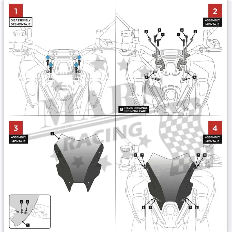 Для YAMAHA NEW MT09 MT-09 FZ09 mt09 2021 2022 мотоциклетный ветровой экран алюминиевый комплект