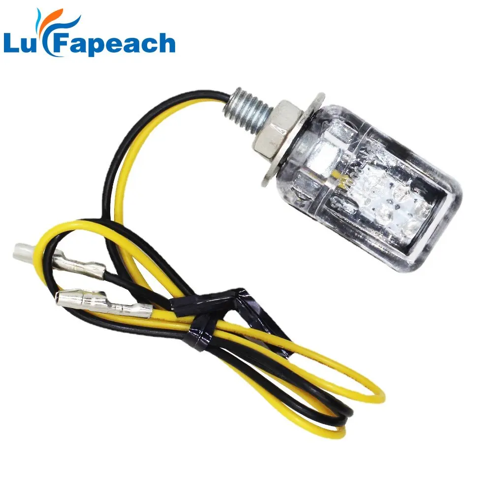 

A pair Amber 12V Mini Turn Signal Light Indicators Motorcycle Bike Flashing Silver Black 6 LED Indicator Blinker