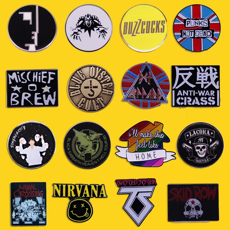 High Quality Punk Rock Band Brooch Pop Music Theme Album Badge Lapel Pin Fan Collection Medal Jewelry Gift Accessory