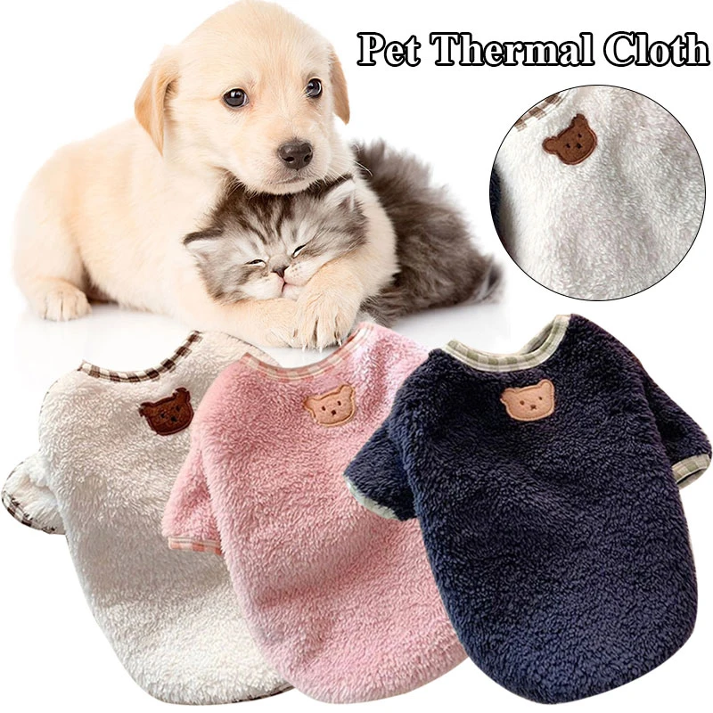 

Pet Clothing Solid Color Cute Plush Pet Vest Plush Bear Vest Warm Vest Pet Supplies Cute Warm Soft Cartoon Casual Pet Supplies