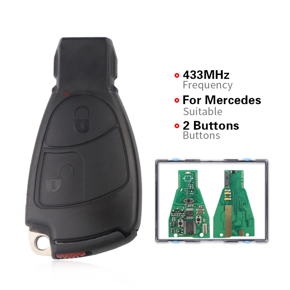 Пульт дистанционного управления YIQIXIN для Mercedes Benz NEC B C E S SL ML MB CLK CL 3B 3BT 1996-2006 W204 W203 W211 W20 433 МГц 2/3 кнопок