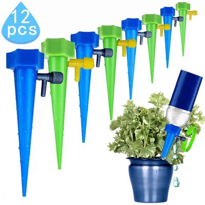 

12Pcs/6pcs Self-Watering Kits Automatic Waterers Drip Irrigation Indoor Plant Watering Device Plant Garden Gadgets Creative