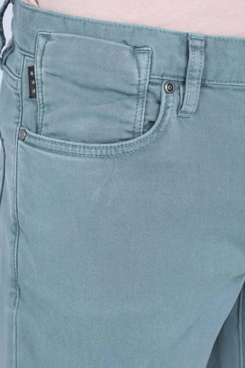 

Mens Green Comfort Fit Jean Trousers