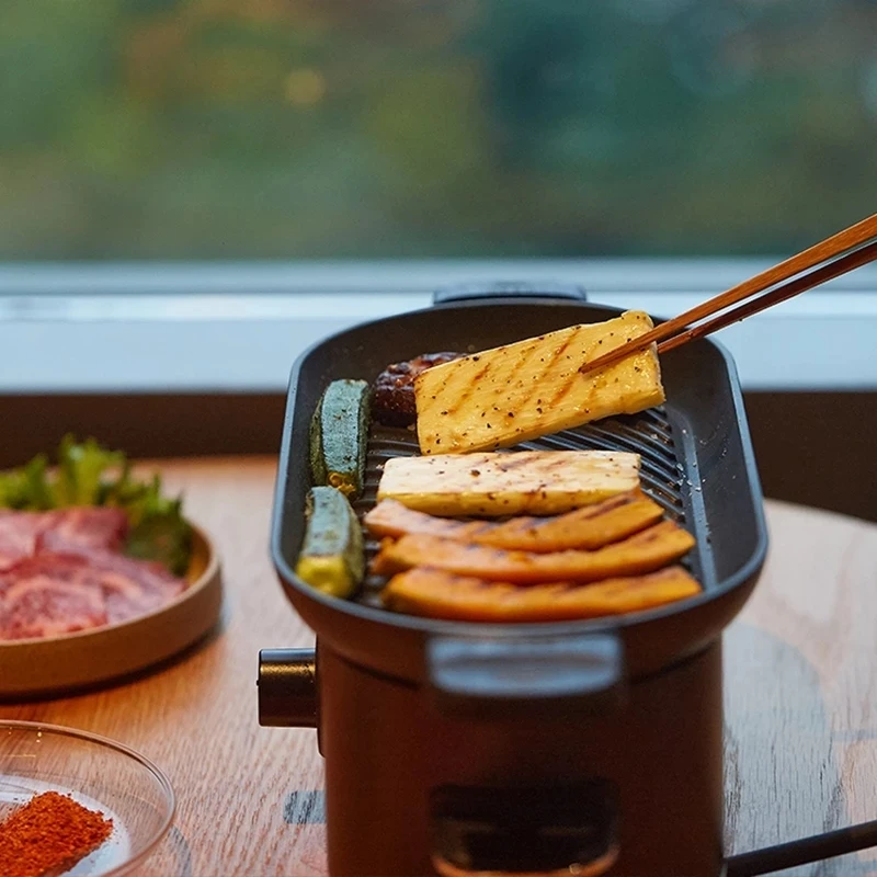 indoor smokeless electric grill barbecue machine for home kitchen appliances non stick cooking surface grill oven with removable free global shipping