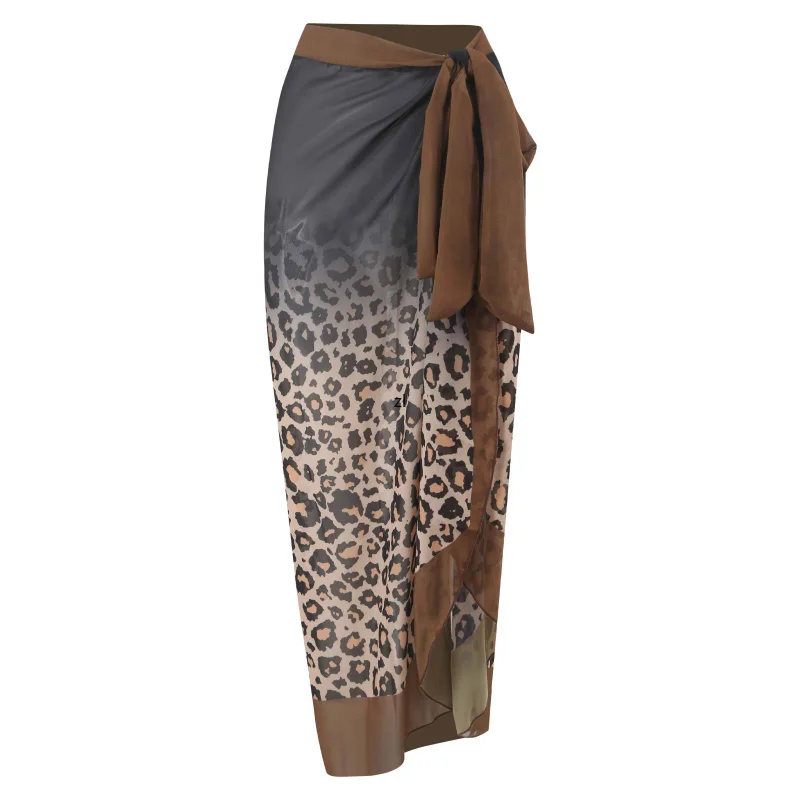 Two Piece Bodysuits Skirt Suits Swimsuit Beach Skirt Leopard Print Cover Up Luxury Swimwear Surf Wear Beachwear Women 2023