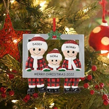 크리스마스 펜던트 DIY 개인 가족 크리스마스 장식 홈 2022 Navidad 크리스마스 트리 매달려 장식 새해 2023