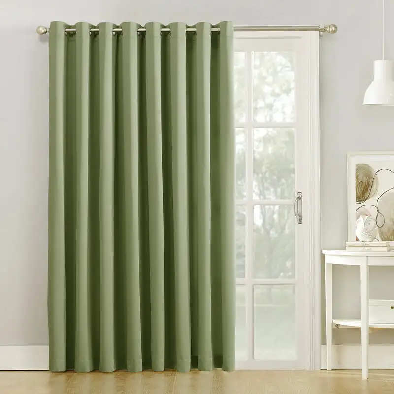 

Grommet Room Darkening Extra Wide Patio Curtain Panel, 100"x84", Sage Green