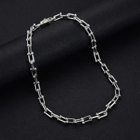 new punk necklace for women hip hop thick short chain clavicle stainless steel luxury jewelry gift designer high quality