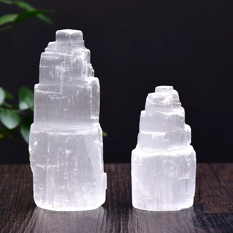 

Natural Selenite Lamp White Gemstones Ice Berg Hand Carved Lamp Around Crystal Ore Ornaments Craft Reiki Home Decor Collect