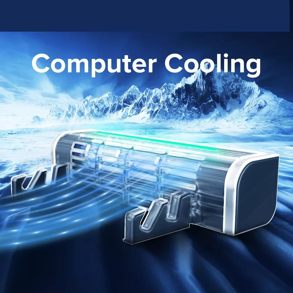 

2022 Laptop Cooler Gaming Notebook Cooler Laptop Cooling Pad Stand RGB LED Adjustable Silent 2600RPM USB Cable Tablet Desk Fan