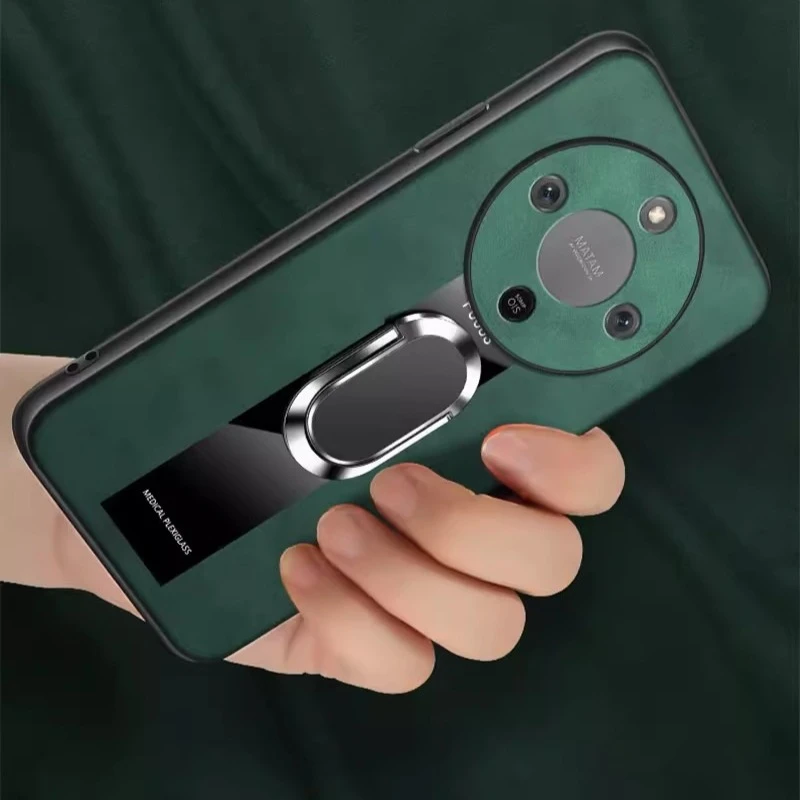 Фото Чехол для телефона Honor Magic 8 Lite 5G из искусственной кожи с матовым покрытием, магнитным кольцом и силиконовой мягкой подкладкой для Honor Magic 8 Pro Lite 5G №2