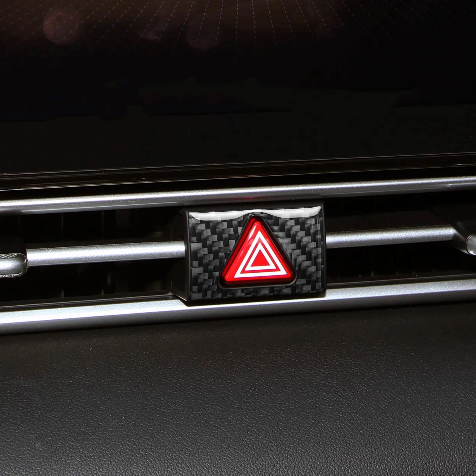 Фото Для Hyundai Elantra CN7 i30 Sedan CN7 N 2021-2026: накладка на кнопку аварийной сигнализации из углеродного волокна, аксессуары для интерьера, наклейки №2