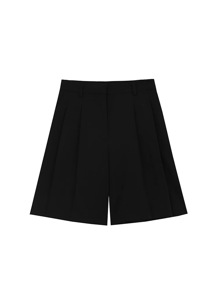 

2023 Summer Women's Knee Length Shorts Harajuku Fashion Black Gothic Pants Streetwear Y2k Loose Oversize Wide Leg Short Pants