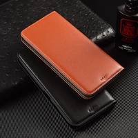 litchi texture genuine leather wallet magnetic flip cover for samsung galaxy xcover 5 pro quantum 2 xcover 4 case