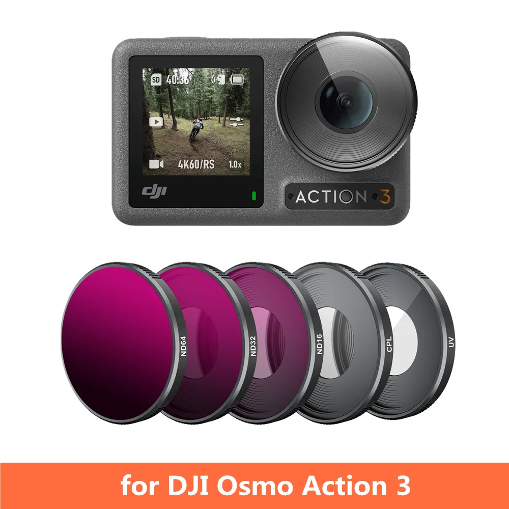 

Набор фильтров для DJI Action 3 ND ND16/32/64 поляризационные фильтры для объектива CPL UV профессиональные фильтры Osmo Action 3 Аксессуары для камеры