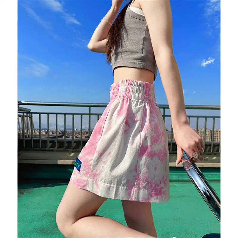 Women Casual Tie-Dye Shorts Fitness Sports Pants Summer Gym Workout Shorts 2023 New Fashion All Match