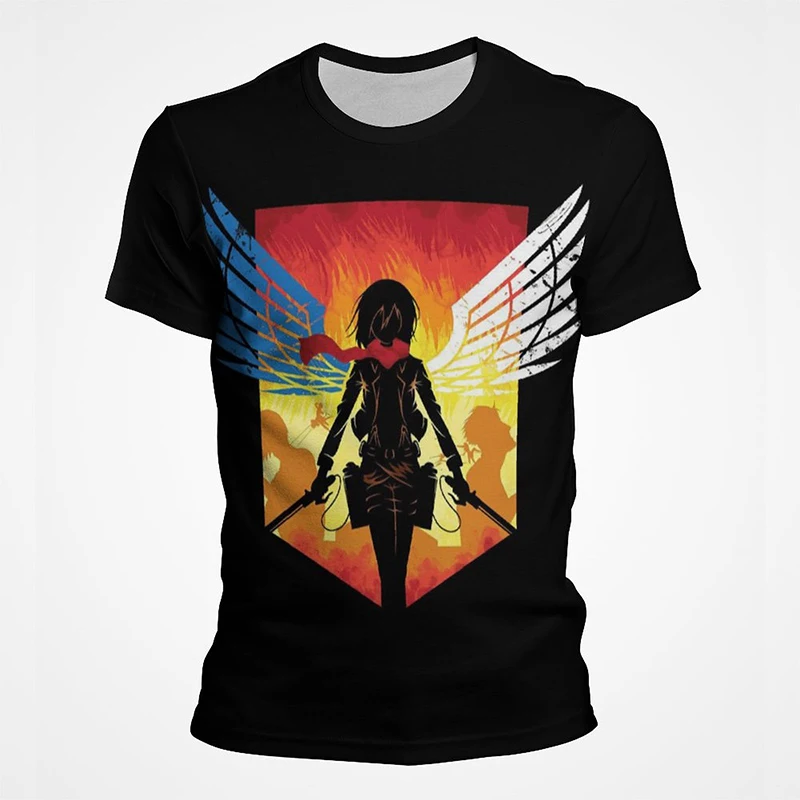 

Anime Cartoon T Shirt For Men Attacking Giant Attack On Titan 3D Pattern Print Cool Fashion Tops Streetwear Boys Girl Clothes