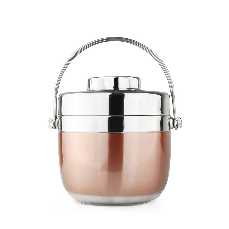 

1.5LStainless Steel Food Bento Box 12 Hours Vacuum Lunch Box Keep Warm 2 Layer Lunch Box Soup Jar Insulated Box -Pink