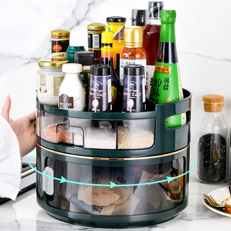 

Rotating Kitchen Condiments, Condiments, Storage Rack, Table Top, Multi-functional Soy Sauce Bottle Supplies, Household Masterpi