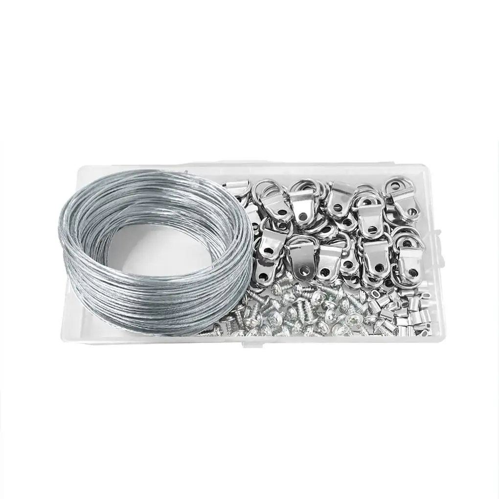 

131 Pieces Professional Photo Frame Hook Set Wear-resistant D Ring Hooks Kit Picture Hangers No Trace Wall Decoration