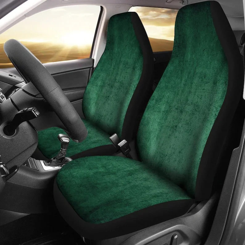 

Green Grunge Car Seat Covers Pair 2 Front Car Seat Covers Seat Cover for Car Car Seat Protector Car Accessory