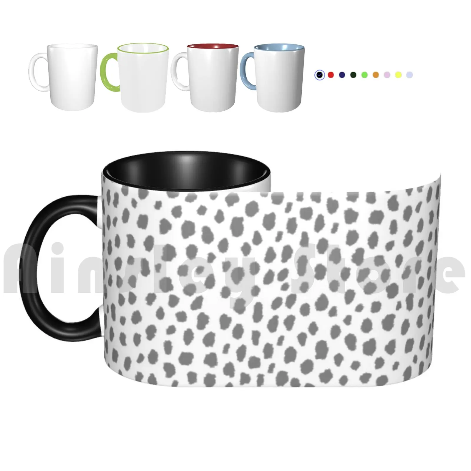 

Серые далматинские пятна (серые/белые) Кружки Кофейные чашки Серые белые далматинские пятна в горошек