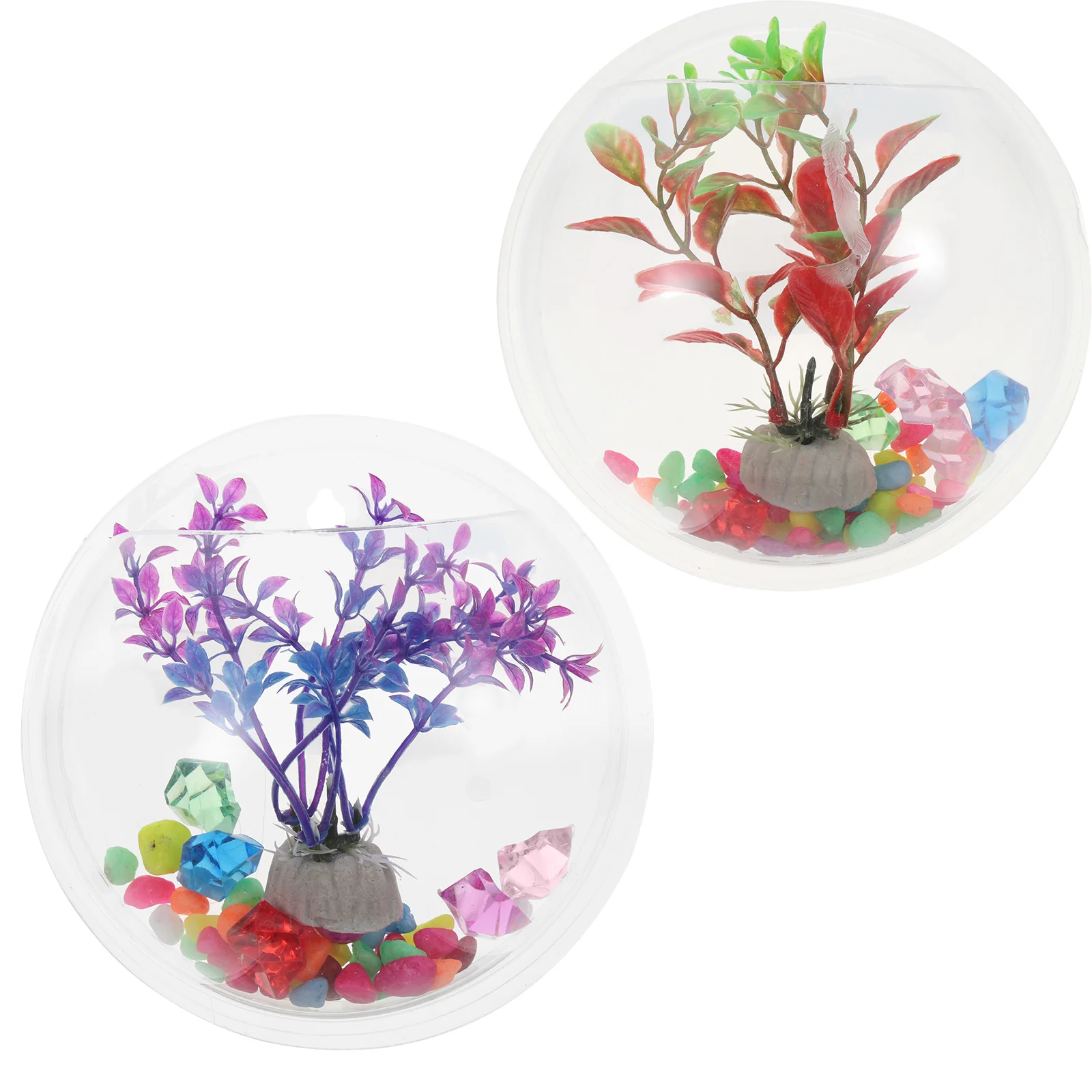 

Hanging Tank, Wall Mounted Bowl, Hanging Betta Tank, Transparent Wall Aquarium, 15cm Diameter Home Office Decor