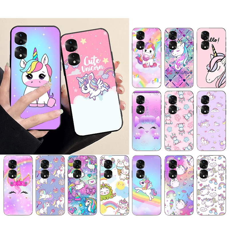 

Cute Unicorn Phone Case for Huawei P50 Pro P30 P40 Lite P40Pro P20 lite Mate 50 20Pro 20lite Y6P Y5P Y9A Nova 70 Funda