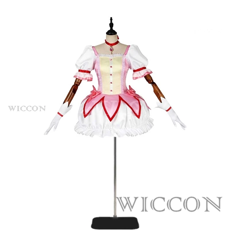 Puella Magi Kaname Madoka Косплей боевой костюм парик аниме Magica Хэллоуин искусственная