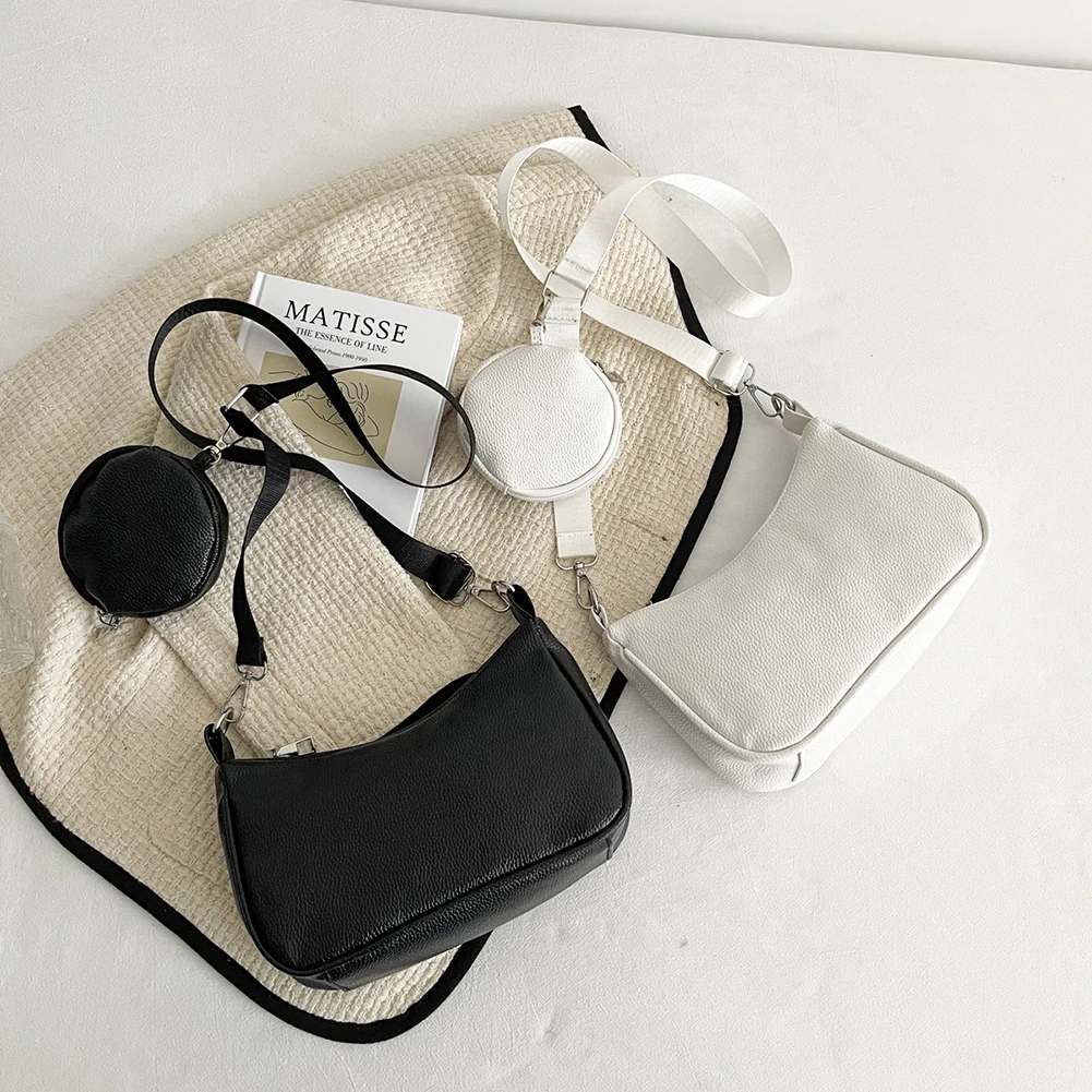 

Women Simple Fashion PU Leather Handbag Female Autumn Travel Handbags for Ladies Outdoor Shopping Traveling