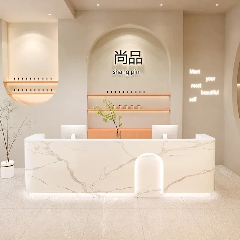 Стол Стойка регистрации Роскошная офисная эстетическая мебель Atelier Center Rezeption Desk