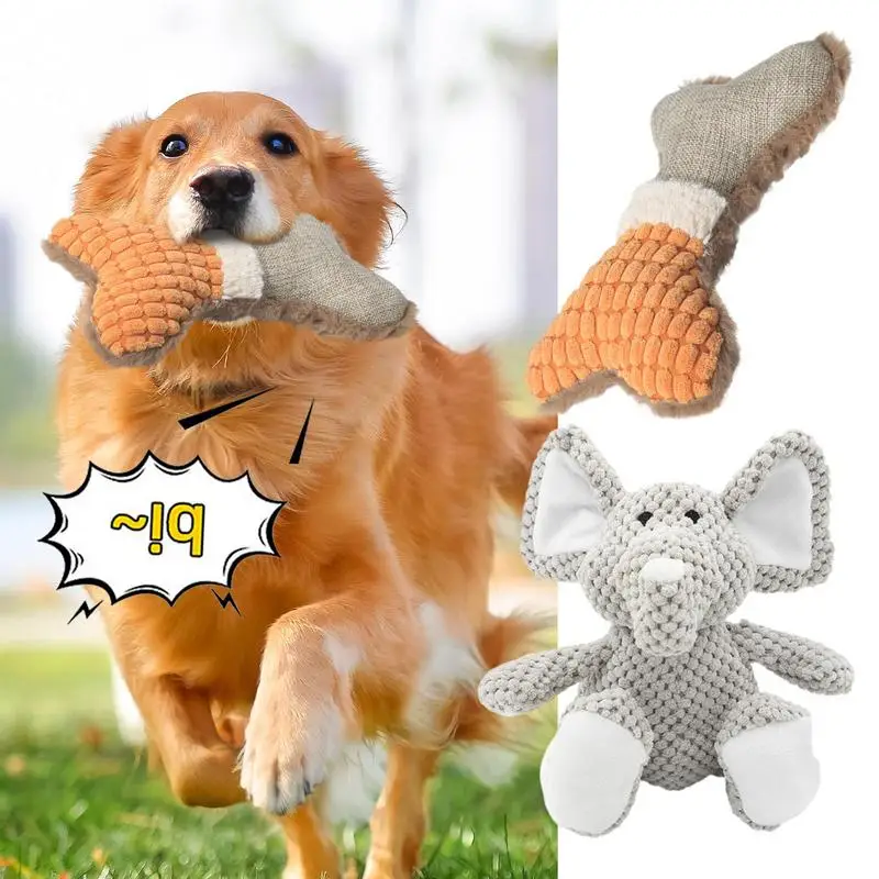 

Dog Squeaky Toy Puppy Plush Chewing Toy Pet Interactive Chewers Pets Teething Stuffed Toys Dogs Teeth Cleaning Squeakers