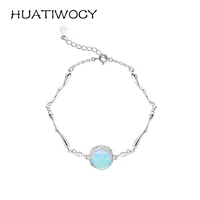 fashion women bracelet 925 silver jewelry with moonstone hand ornaments for wedding party promise birthday bridal gift wholesale