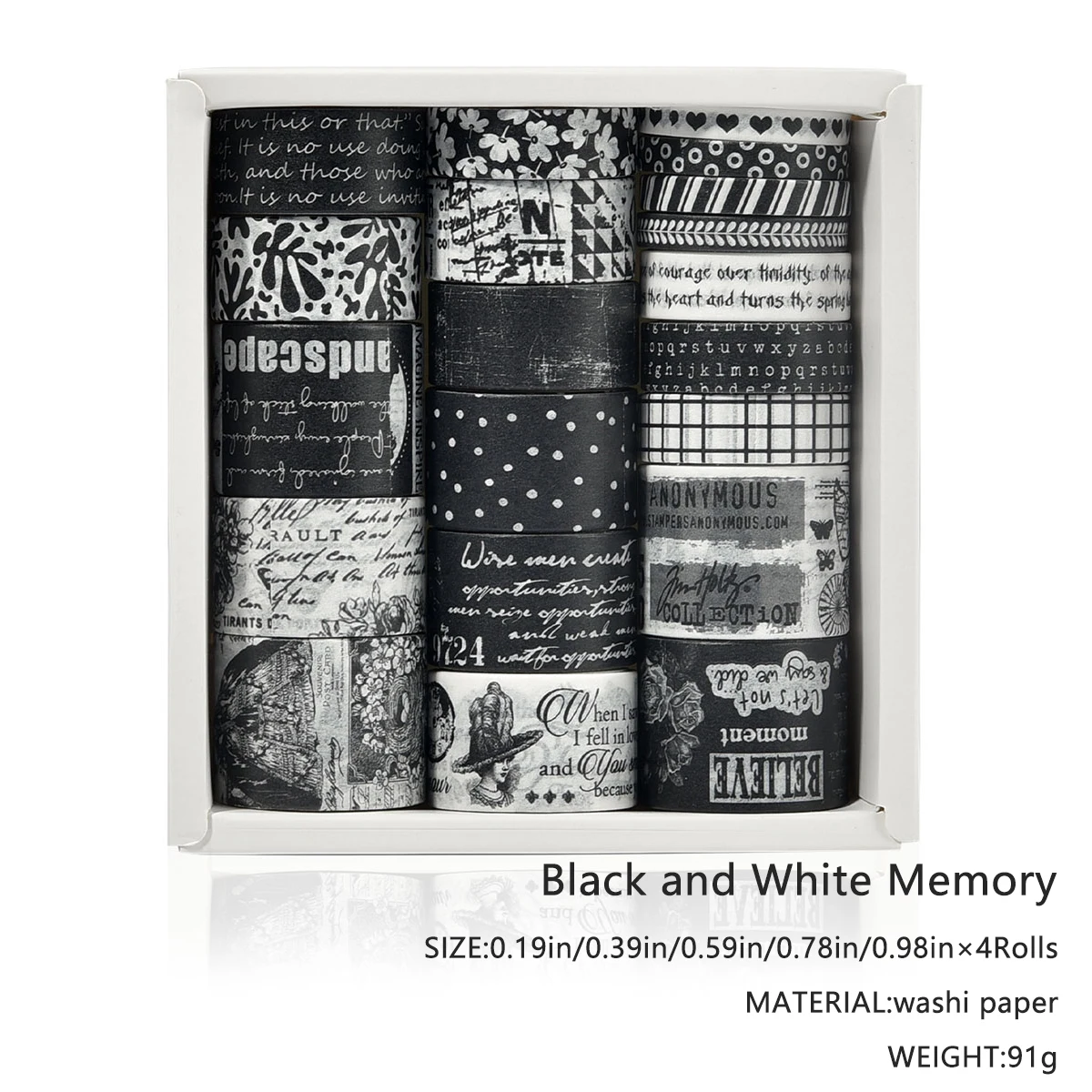 

Винтажная клейкая лента Washi, набор из 20 рулонов