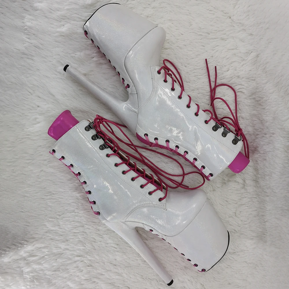 Leecabe  20CM/8inches  ankle boots young trend fashion shoes  High Heel platform Pole Dance boot