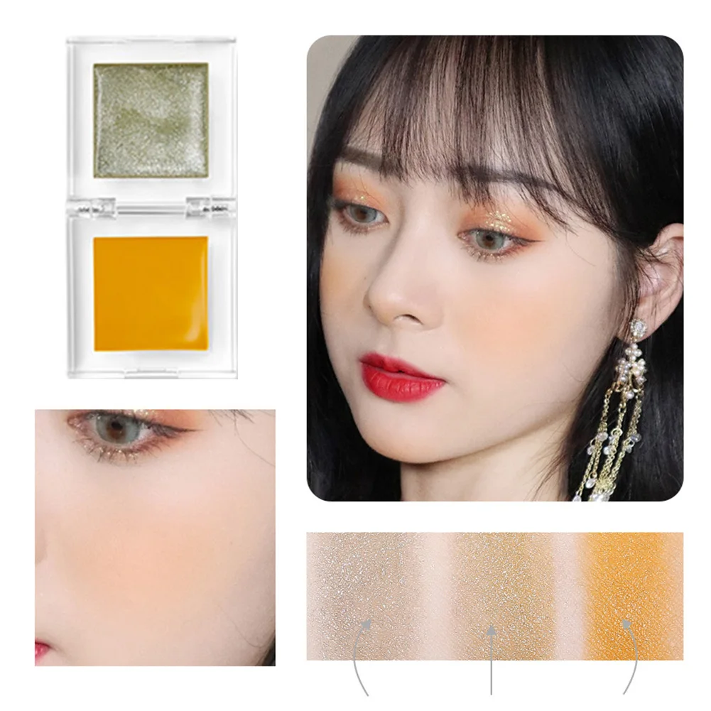 

2in1 Cosmestics Waterproof Powder Blush Brighten Complexion Face Makeup Small Long Lasting Portable Sweat Proof Multifunction