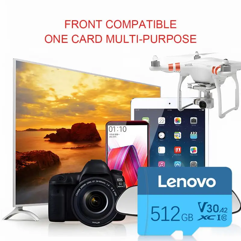 Lenovo Micro Memory SD Card 128 ГБ 256 512 SD-карта SD/TF Flash 2 ТБ для камеры телефона