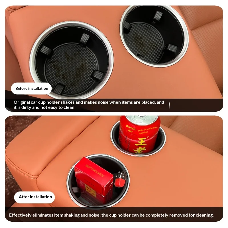 Фото Подходит для Li Auto L6, L7 (2022-2024), L8, L9: крышки для подстаканников, держатели для стаканов на задних сиденьях, держатели для напитков MEGA. №4