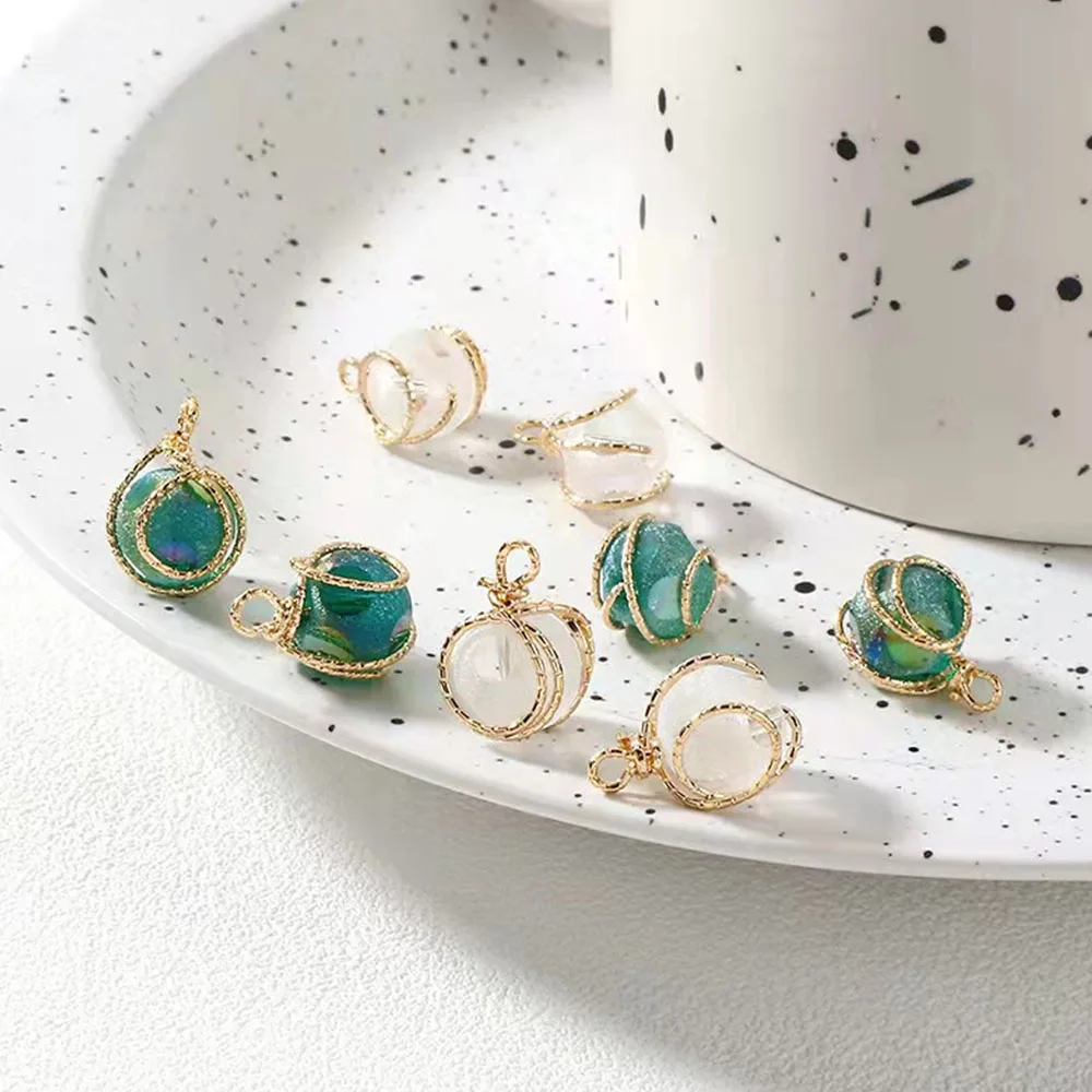 

Glass Charm Beads Earrings Hanging Bead Frosted Beads Earrings Accessories Beads for jewelry DIY earrings bracelets necklaces