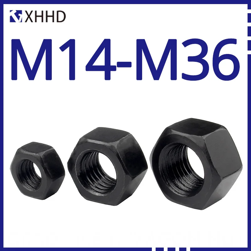 

M14 M16 M20 M22 M24 M27 M30 M36 Black Steel Hex Nuts GRADE 8.8 Hexagon NUT High Quality Metric Nut For Screws Bolts