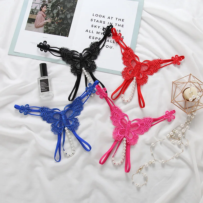 

Женские сексуальные стринги с вышивкой, эротическое жемчужное нижнее белье, Цветочные стринги, соблазнительные Т-образные брюки, брифы