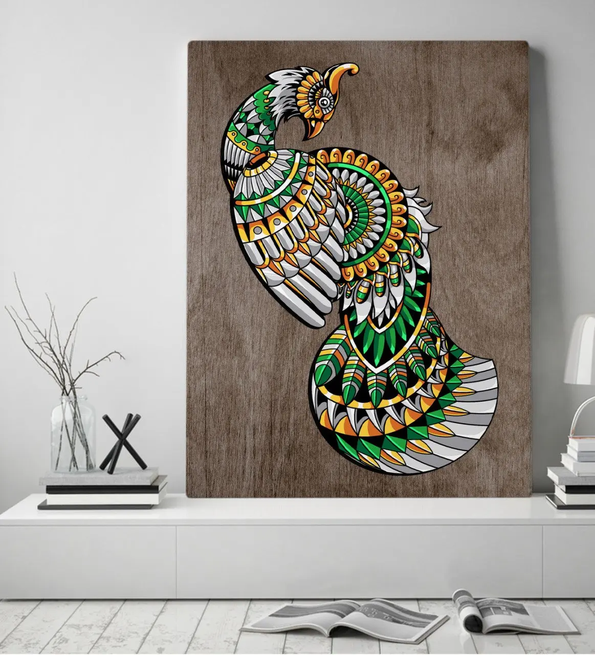 

BK Home Peacock Design Canvas Table 50x70cm-1