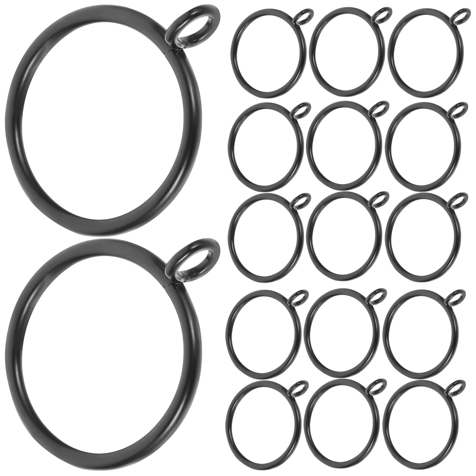 

40 Pcs Curtain Ring Black Curtains Drapery Rings Eyelets Hanging Metal Iron Roman Rod