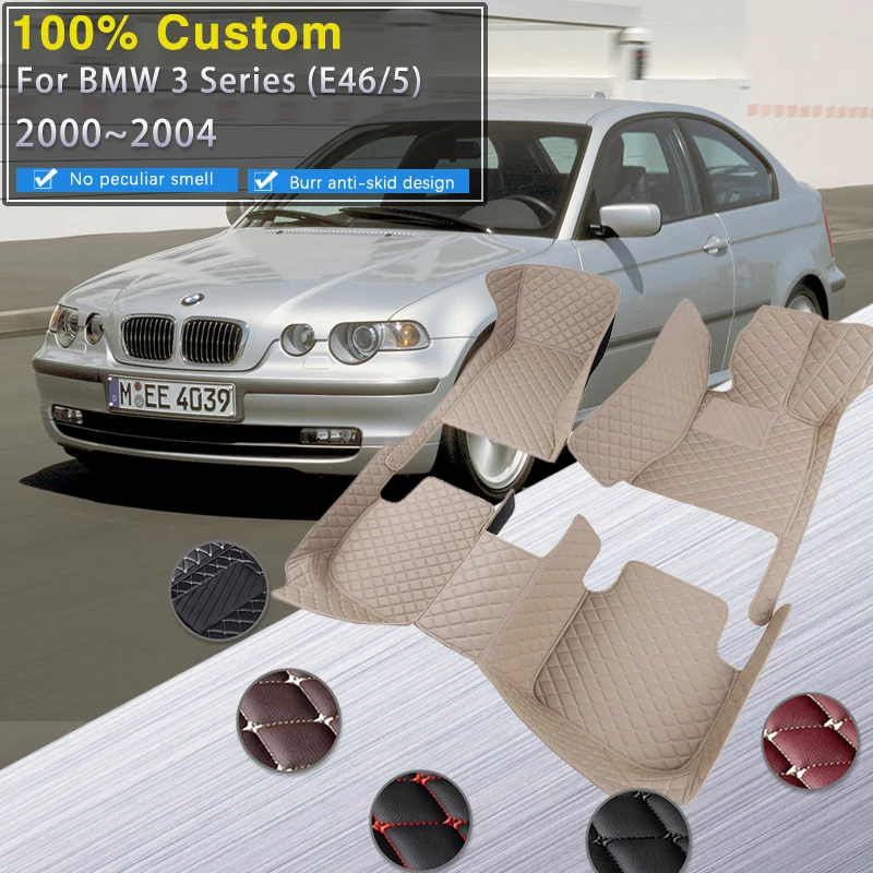 Автомобильные коврики для BMW 3 серии E46 5 2000 ~ 2004 прочный роскошный кожаный коврик