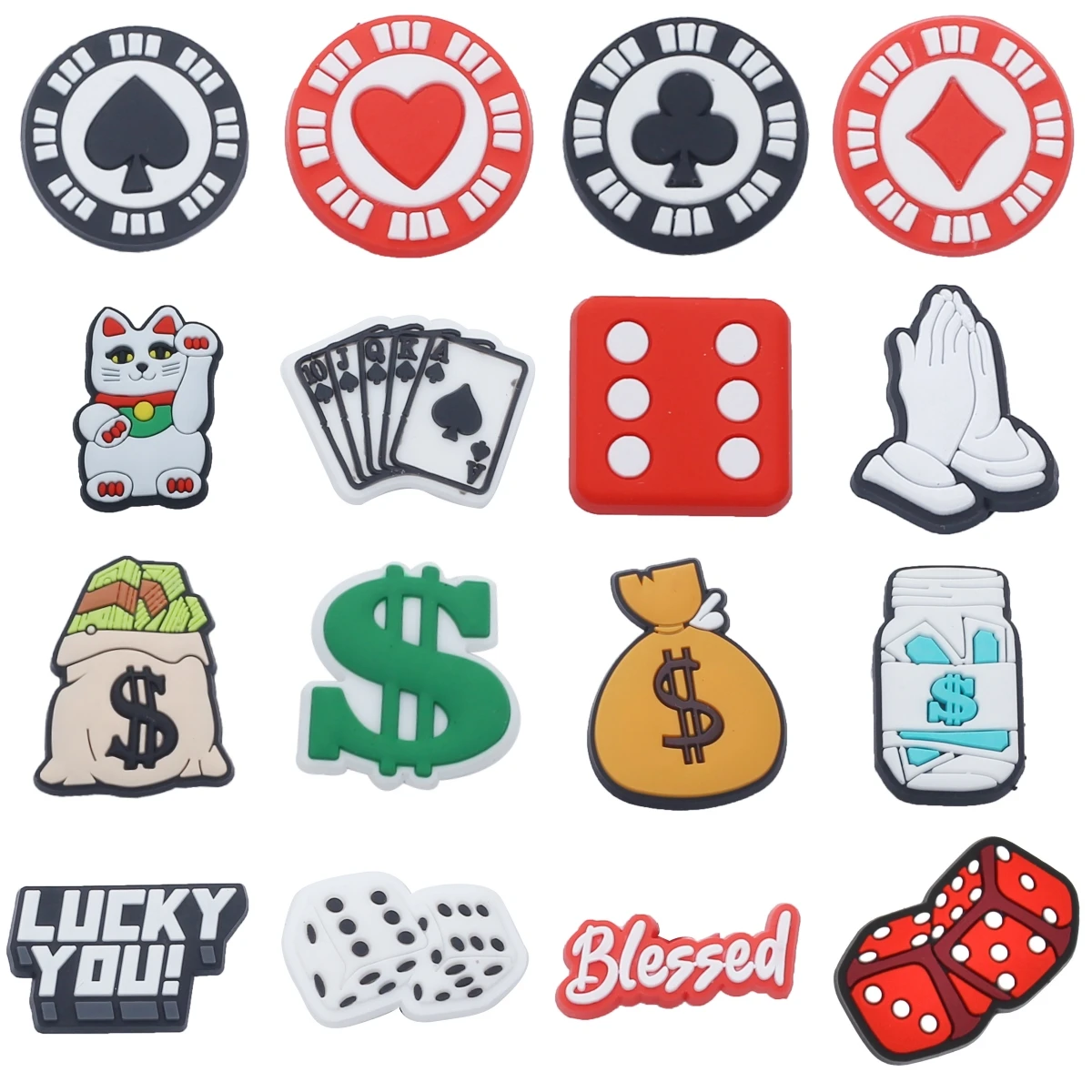 Hot Selling 16pcs Classic Cartoon Animal Gambling Shoes  Charm PVC Garden Shoe Buckle Decoration Suitable for Alligator Jibz