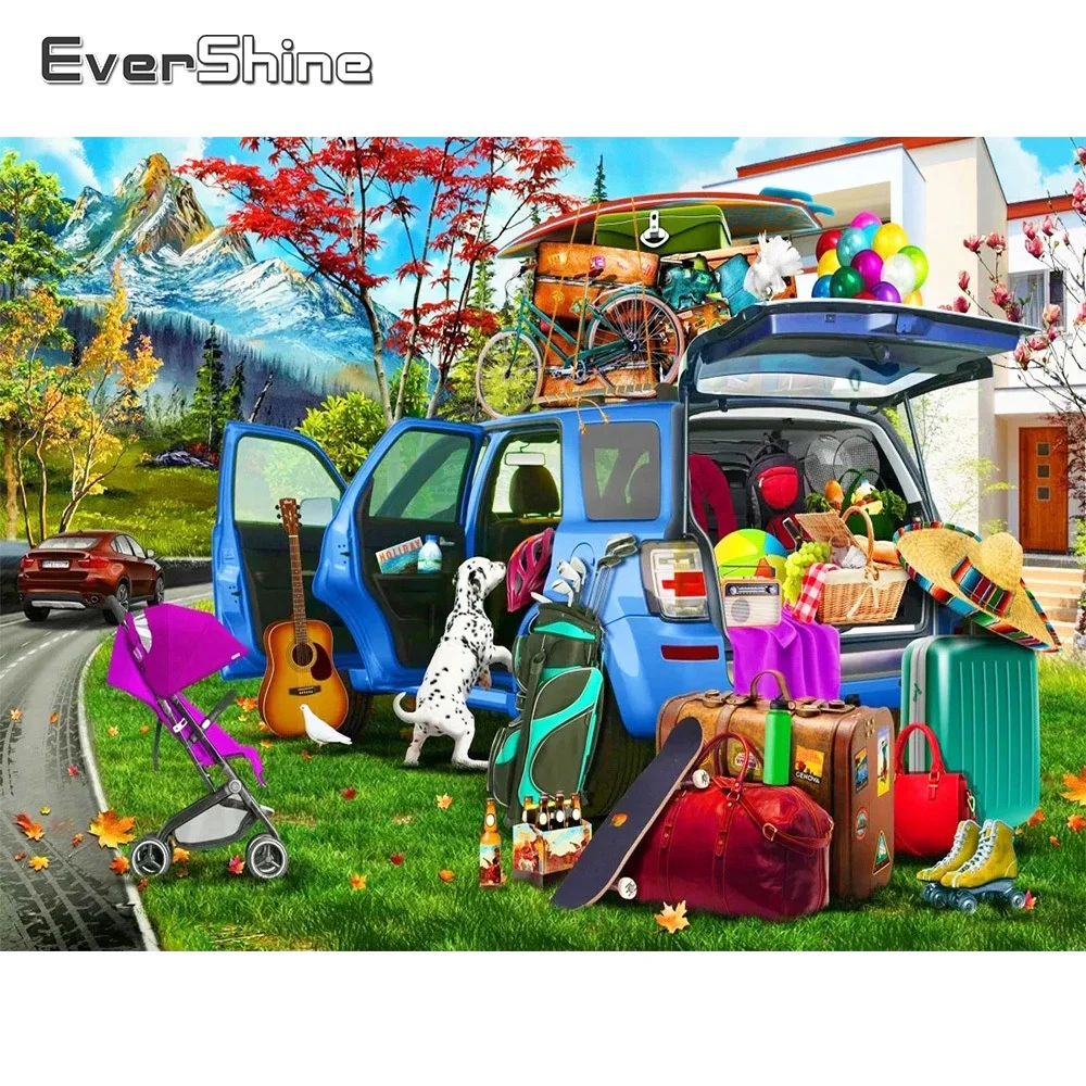 

Полноразмерная Алмазная мозаика EverShine, вышивка крестиком в саду, для дома и автомобиля, живопись с пейзажем, домашний декор