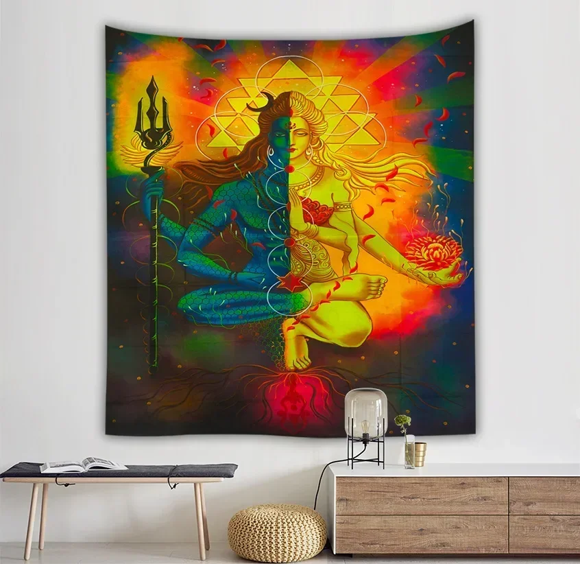 Индийская статуя Будды медитация 7-чакра гобелен настенный с мандалой настенная