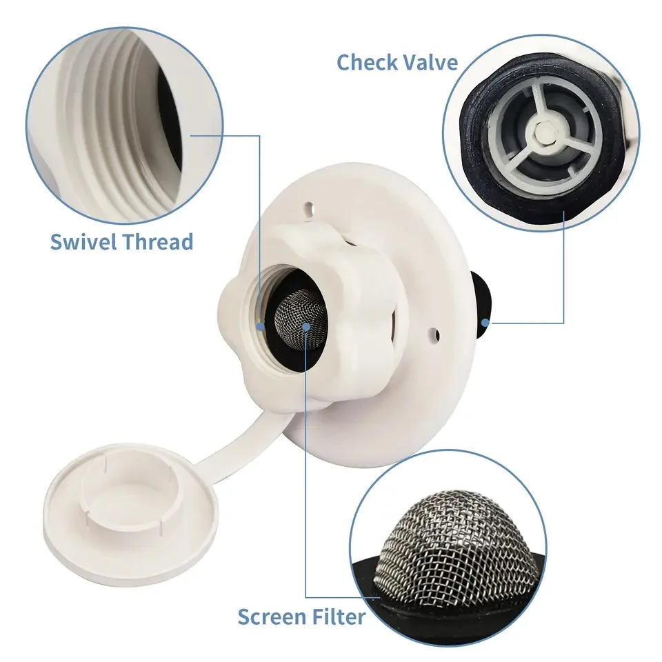 

Впускной клапан RV, вход для кемпинга и города с латунным обратным клапаном, Полярный входной клапан, фургон