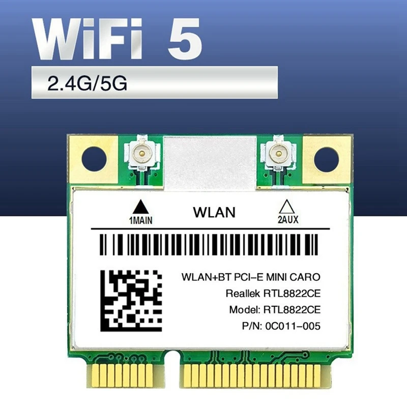 Двухдиапазонный мини Pcie RTL8822CE 1200 Мбит/с Wifi карта Bluetooth 5 1 беспроводной адаптер